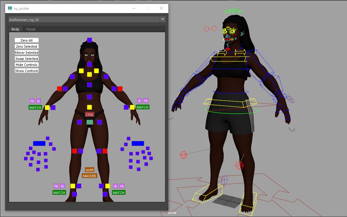 Character Picker for Maya with Python – NAZMI YAZICI – SENIOR RIGGING TD